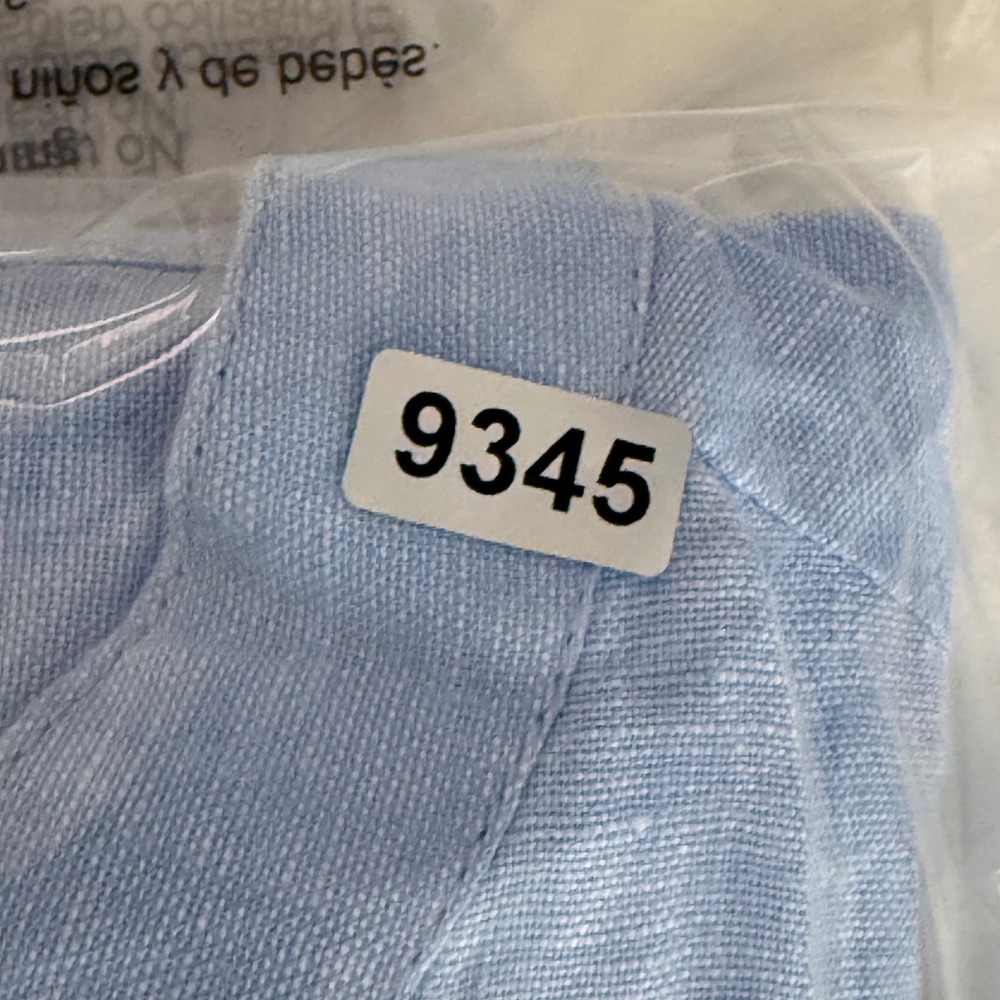 Saks Fifth Avenue Womens Blue 100% Linen Short Sleeve Button Front Shirt Dress L - Picture 9 of 9